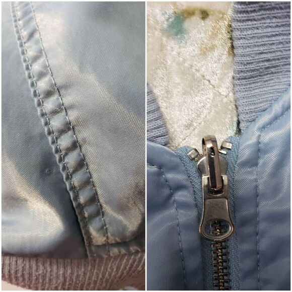 Urban Outfitters Cara Reversible Satin Floral Velvet Puffer Jacket Sz. Sm. - Picture 12 of 13